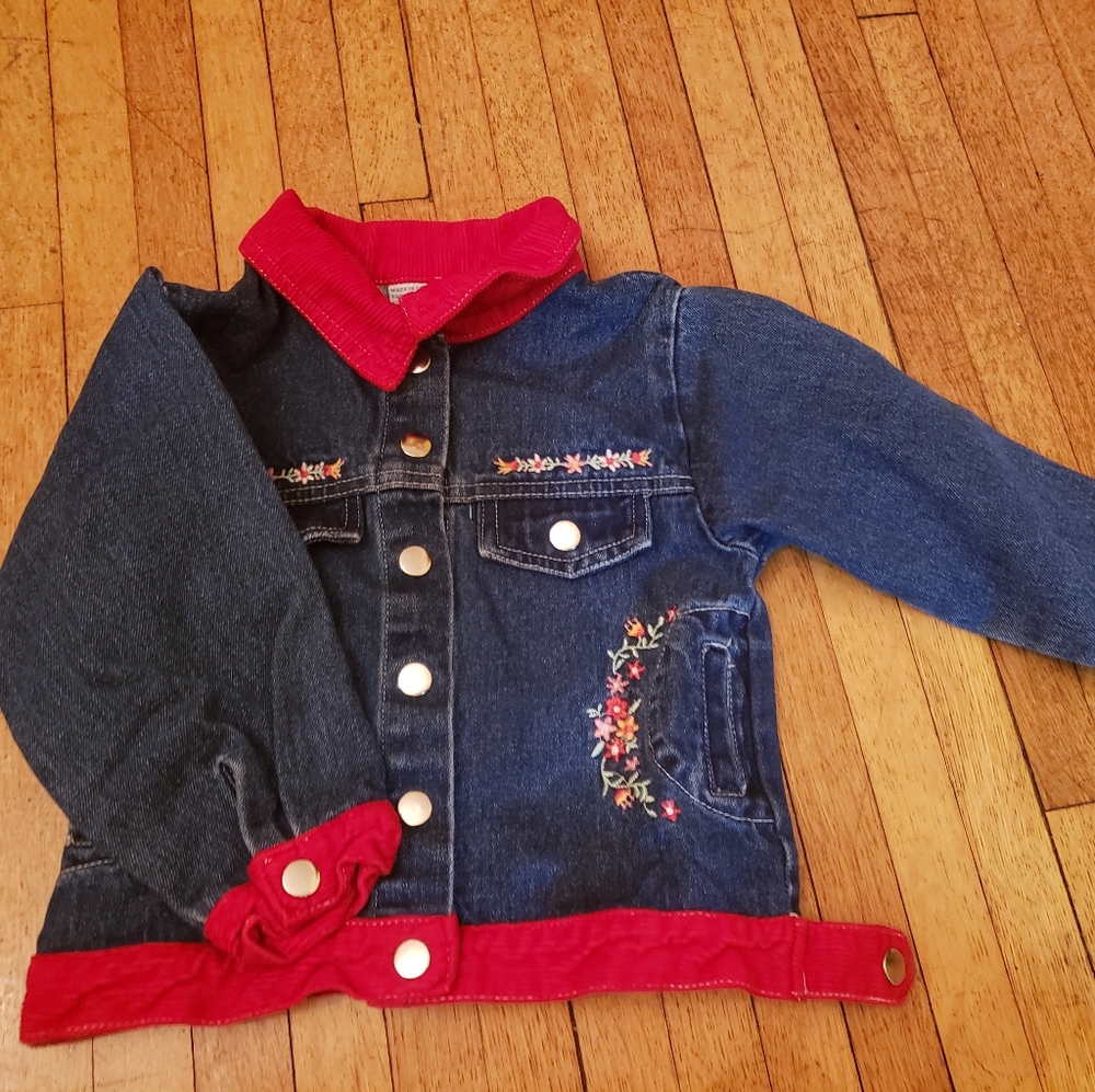 Toddler jacket, embroidered with flowers